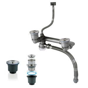 bộ xi phông ống xả chậu rửa bát 2 ngăn chống hôi cao cấp mat sp-02